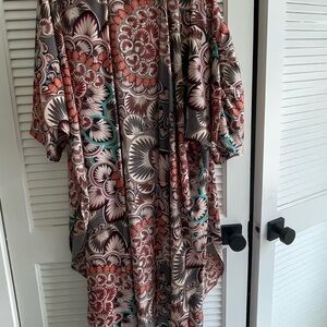 Floral Patterned asymmetric Kimono. Silk.  One size.  From Anthropologie